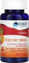 Trace Minerals Children 's Feed My Brain - Brain Support Supplement for Kids - Multivitamin for Focus Support med enzymer, Vitamin & Minerals - Fruit Punch Flavor, 60 Chewable Wafers (30 Servere)