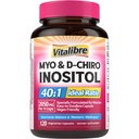 Inositol Supplement, Myo- Inositol & D- Chiro Inositol Fertilitet Kosttilskud til kvinder, 40: 1 Ideel Ratio, Hormonbalance og ovarier Support, 120 Vegansk Kapsler