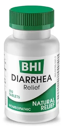 MediNatura BHI Diarré Relief Fast- Actioning Natural Remedy for Mild Diarré 8 Lindrende homøopatiske Actives Hjælp med at berolige maven Smerte Gas Forstoppelse & kramper for kvinder & mænd - 100 Tabletter