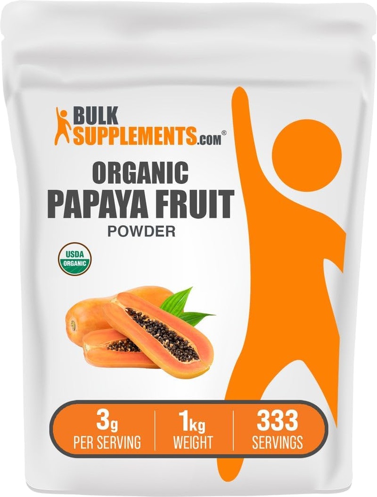 Bulkadditions.com Organic Papaya Fruit Powder - Aromatisering Powder, Sourced from Carica Papaya Fruit - Gluten Free, 3g per Serving, 1kg (2,2 lbs) (Pack of 1)