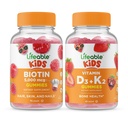 Lifeable Biotin Kids + D3- vitamin + vitamin K2 Kids, Gummies Bundle - Great Tasting, Vitamin Supplement, Gluten Free, GMO Free, Chewable Gummy