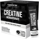 Jacked Factory Creatine Monohydrate Stick Packs 150g - 5g Daily Creatine Supplement for Men and Women, Vegan-Friendly, Third-Party Tested - 30 Servings, Unflavored