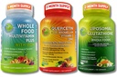 Immunation & hele kroppen Wellness Bundle - Quercetin med Bromelain + Hel Food Multivitamin med Iron + Liposomal Glutathion 500mg - Antioxidant, Respiratoriske & immunforsvar - Vegan, non- GMO