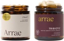 Arrae Bloat + Tribiotisk Bundle, Bloating Relief fordøjelsesfremmende enzymer, Gas & fordøjelsesbesvær Relief, Probiotika til kvinder, Støtte til vaginal pH balance, immunforsvar og feminin sundhed, 60 kapsler hver