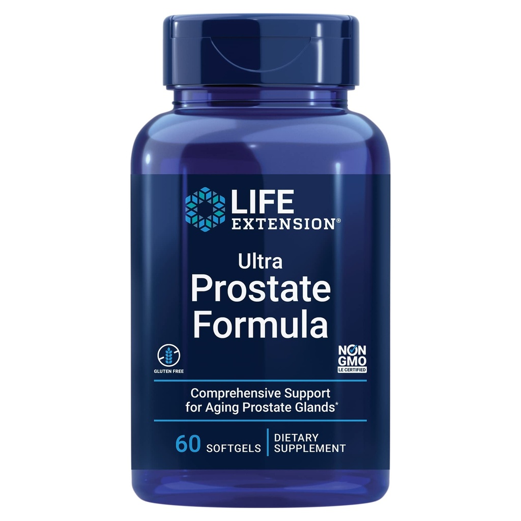 Life Extension Ultra Prostate Formel - Mænds Prostate Health Supplement med Beta sitosterol, Saw Palmetto, Lycopene, Pumpkin Seed - 60 Softgels