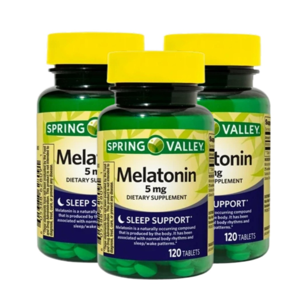 Melatonin 5mg – 120 Tablets, Extended Release Melatonin, Time Release Formula, Vegetarian Melatonin Supplement, 5 mg Melatonin Tablets with Clean Formula (Pack of 3)