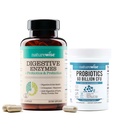 NatureWise [1 Digestive Enzymes + Probiotics & Prebiotics - 60 Capsules[30-Day Supply] + [1] Probiotics 60 Billion CFU + Organic Prebiotics - 30 Capsules[1-Month Supply]