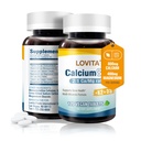 LOVITA Calciumcitrat 800 mg med Magnesium, D3- vitamin & K2, Bone Strength & Density Supplement for kvinder & mænd, understøtter tænder, immunsundhed, gluten fri, ikke-GMO, 120 Veganske tabletter