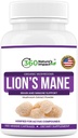 360 Nature 's Impact Lions Mane Mushroom Supplement Kapsler (150 Kapsler) for Brain Health Support, Organisk supplement med Beta- Glucans & Hypromellose for Cognitive System