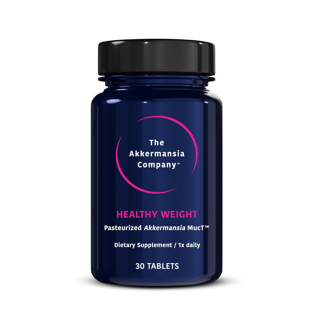 Akkermansia Company Healthy Weight - Akkermansia Probiotic, Akkermansia Muciniphila, GLP-1, Metabolic Vitamins, GLP-1 Supplement for Gut Health, Chromium, Green Tea Leaf - 30 Tablets (Pack of 1)