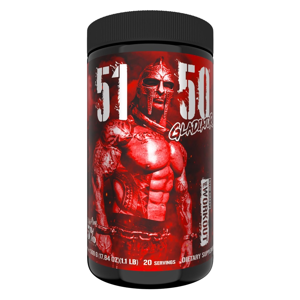 5% Nutrition Rich Piana 5150 Gladiator High Stim Preworkout Powder for Men & Women | 400mg Caffeine, Citrulline, Tyrosine, Alpha GPC | Insane Energy, Focus, Pumps & Endurance (Mango Peach)