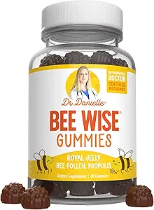 Dr. Danielle Bee Wise Gummies, Best Bee Pollen Supplement, Propolis, Royal Jelly, 60 Gummies