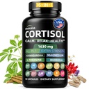 Cortisol Supplements for Women and Men, High Cortisol Reducer with 500mg Ashwagandha, Magnesium, Rhodiola, & L-Theanine-Supports Cortisol Calm, Sleep & Stress Relief–90 Ct