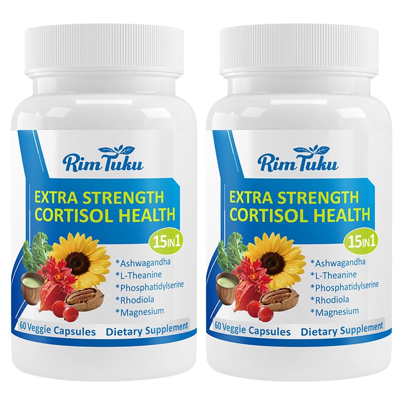 Cortisol Supplements for Women & Men -15-in-1 Cortisol Detox for Women, Cortisol Manager & Reducer with Ashwagandha, Rhodiola Rosea Supports Stress Relief, Adrenal Balance, 120 Capsules