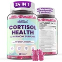 Cortisol Supplements for Women & Men, Cortisol Reducer Gummies w/ Magnesium, Ashwagandha, L-Theanine, Rhodiola, Reishi, 24 IN 1 Cortisol Detox Manager for Calm Mood, Focus & Relaxation,Vegan, 120 Cts