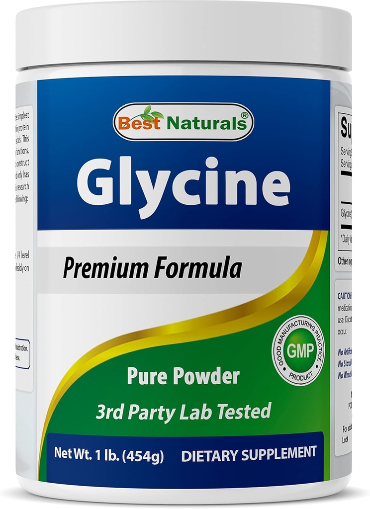 Bedste Naturals Glycine Powder 1 LB - Neurotransmitter & afslapningsunderstøttelse