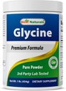 Bedste Naturals Glycine Powder 1 LB - Neurotransmitter & afslapningsunderstøttelse