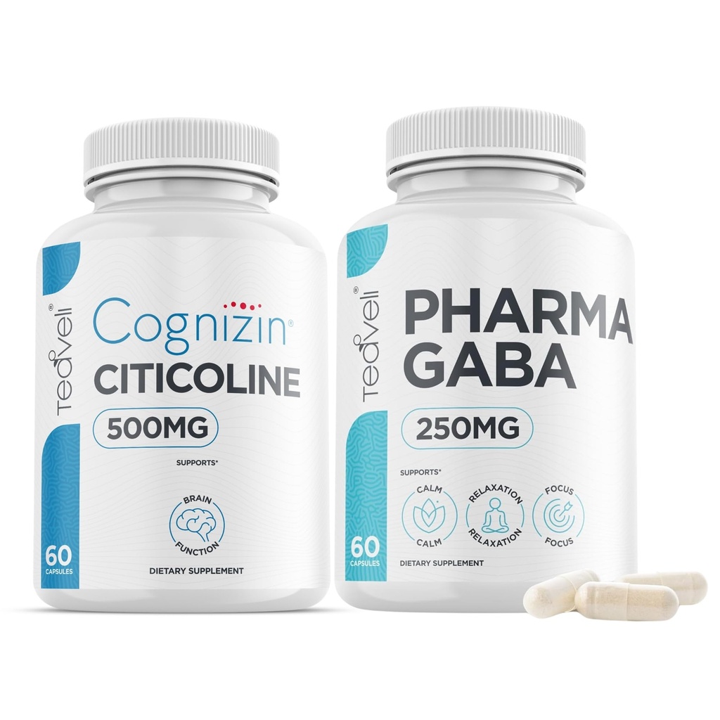 Teaveli Citicoline with Pharma GABA Capsules Bundle