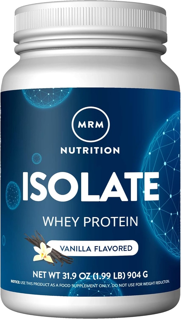 MRM Nutrition Isolate Whey Protein Note 124; Vanilla Flavored Dex124; 24g Protein Dex124; Tilføjet BCAA + Glutamin Dex124; med fordøjelsesfremmende Enzymes