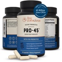 Live Bevidsthed PRO45 Probiotika for kvinder & mænd: Omfattende Formel, 45 Millioner CFU, 11 Strops, Dairy Free - w / Prebiotika og Probiotika - fremmer immunforsvar & Gut Sundhed - 30 Veggie Caps