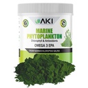 AKI Marine Phytoplankton Powder - Kilde til Raw Omega-3 EPA Micro Algae Nanochloropsis - Plantebaserede proteiner, Vitaminer for samlet wellness - Komplet proteinkilde, Vegan & GMO fri (2oz / 57g)