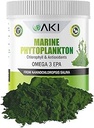 AKI Marine Phytoplankton Powder - Source of Raw Omega-3 EPA Micro Algae Nannochloropsis - Plant Based Proteins, Vitamins for Overall Wellness - Complete Protein Source, Vegan & GMO Free (2oz/57g)