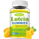 Lutein og Zeaxanthin Kosttilskud Gummies med Astaxanthin & Bilberry Extract - Eye Vitamin med Omega-3, Vitamin A, C, E, D3 & Zink til Vision Health - Sukker fri, Mango Flavor, 60 Greve