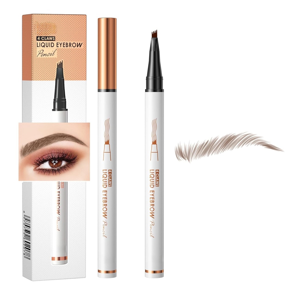 Q707 4 Tippet Precise Brow Pen - Længerevarende vandtæt Eyebrow blyant til naturlige, Definerede Brows - Let at bruge, Egnet til alle Behændighedsniveauer (2 # mørk kaffe)