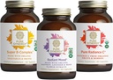 PURE SYNERGY Mood og binyrebark Bundle 124; Mood Support Supplement med Organic Saffron Extract 124; USDA Organic Vitamin C
