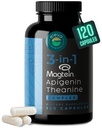 Magnesium Theanin L- Threonat Apigenin Supplement for søvn Aid- 3- 1- 1- Complex Supplement Support Afslapning - Melaton- Free Magnesium - Zero Fillers- Gluten Free & Non- GMO- 120 Grev Veggie kapsler