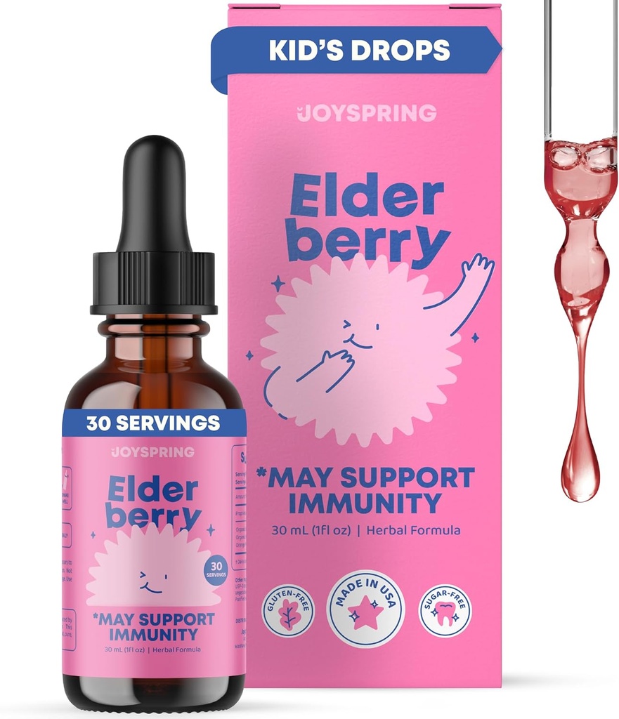 JoySpring Elderberry til Toddlers & Kids immunsupportvæske (1 fl oz)