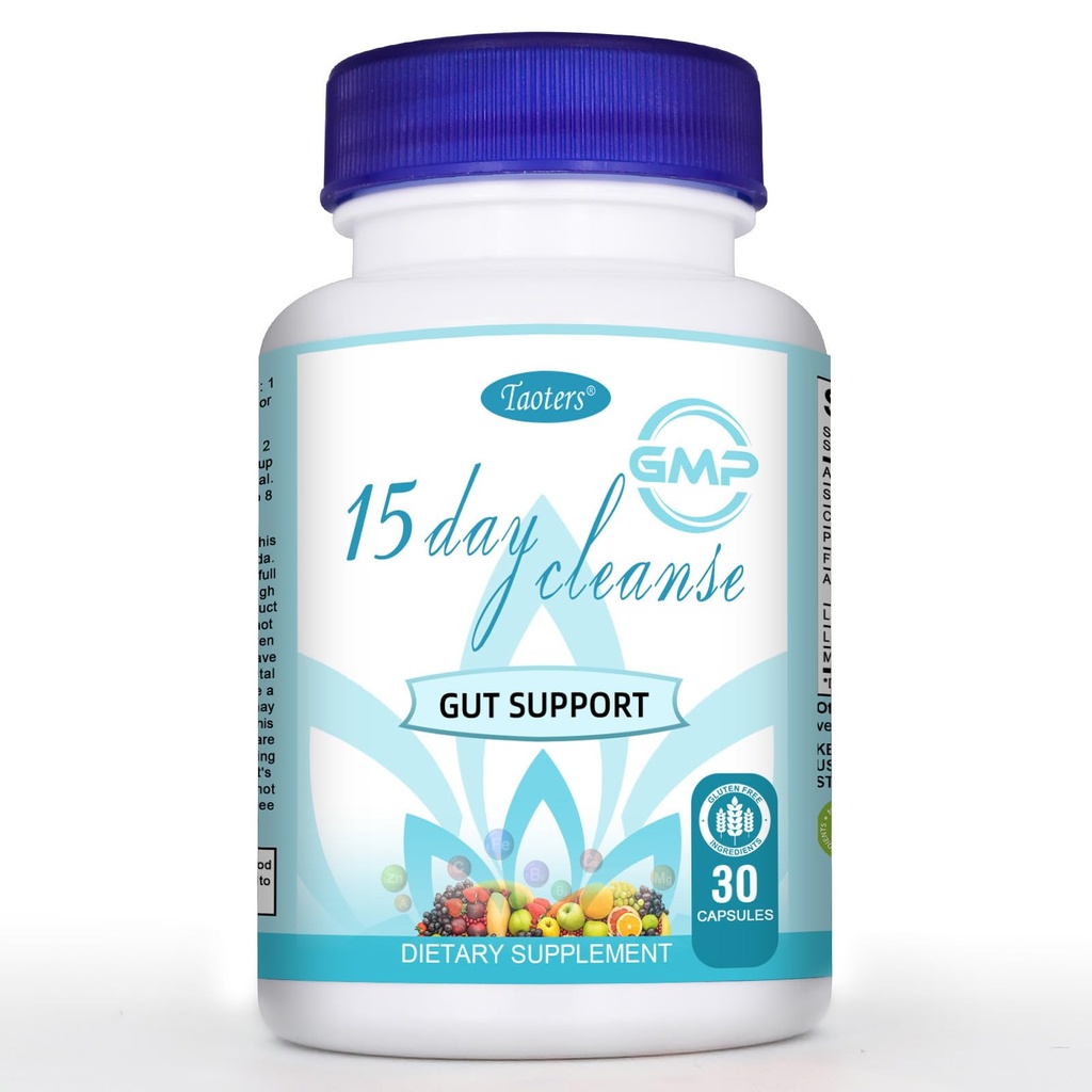 15 Day Cleanse Gut Support 1 Pack Note 124; Colon Broom, Detox tillæg med Senna, Cascara Sagrada & Psyllium Husk, for Mænd og kvinder