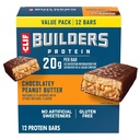 CLIF BUILDERS Proteinbarer - Chokolade Peanut Butter Flavor - 20g Plant Based Protein - Gluten Free - Non-GMO - Lav Glycemisk - Ingen kunstige sødestoffer - Værdi Pack, 2.4 oz. (12 Greve)