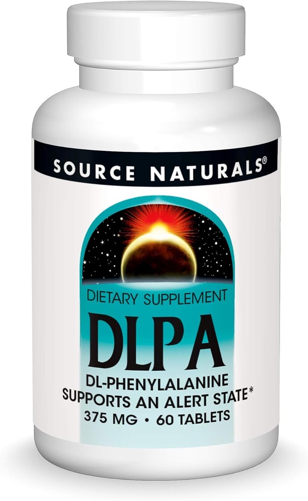 Kilde Naturals DLPA DL- Phenylalanin 375 mg tillæg, der understøtter en Alert stat - 60 tabletter