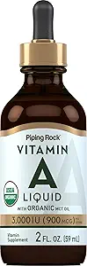 Piping Rock Vitamin A Flydende • 124; 2 fl oz • 124; Non- GMO, Gluten Free Supplement