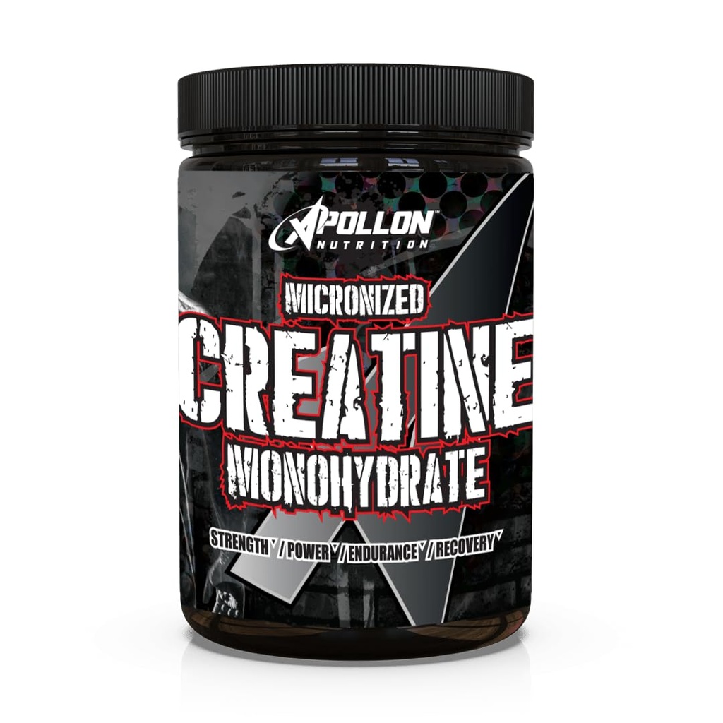 Apollon Nutrition Creatine Monohydrate | Premium Micronized Creatine for Strength, Power, Muscle Growth & Performance | Supports ATP Production & Training Recovery | 100 Servings