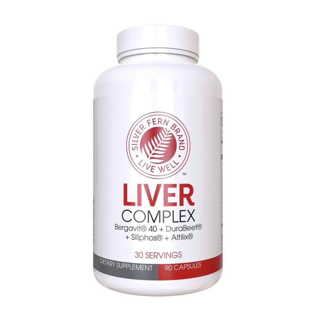 Silver Fern Brand Liver Complex Supplement (1 Pack) – with Milk Thistle, Beet Root, Bergavit®, & Artichoke Extract – Daily Liver Support – 90 Vegetarian Capsules