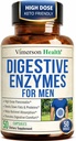 Digestive Enzymes Supplement for Men – High Potency Pancreatin 4X Formula with Amylase, Protease & Lipase – Enzymes for Digestion, Bloating Relief & Gut Health – 50 Capsules