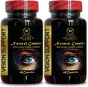 Vision Support Natural Formel - Økologisk Lutein Kosttilskud - Natural Vision Support med Beta- Caroten & Antioxidanter - 2 flasker 120 kapsler