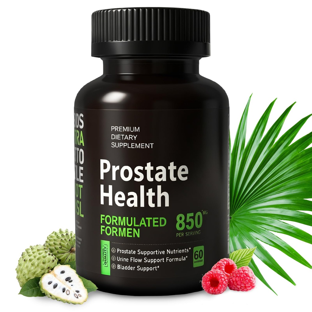 Prostate Health Supplement to Promote Urinary Tract Function - 850mg Per Serving - 60 Count - DHT Blocker Hair Vitamin - Vegan, Non-GMO Capsules (60 Count (Pack of 1))