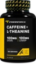 Primaforce Caffeine with L-Theanine, 100mg of Each, 180 Capsules, 180 Servings - Non-GMO, Soy Free, and Gluten Free