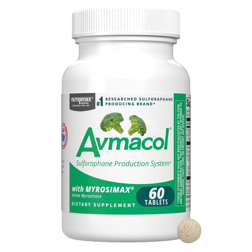 Nutramax Avmacol # 1 Researched Sulforaphane Production Brand, Nutramax Laboratories Consumer Care Supplement for afgiftning, Antioxidant Support og Samlet Wellness, 60 tabletter