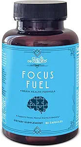 Focus Fuel Neuro kapsler: Boost Mental Klarhed, Focus & Memory med DMAE, L- Glutamin & essentielle vitaminer - 60 kapsler