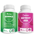 Organic Beet Root Capsules (1300mg) & Pure Moringa Capsules (800mg) – 60 Capsules Each, Non-GMO & Vegan Supplement – Supports Energy, Endurance, Blood Flow, Immune System, Skin & Gut Health | Green An