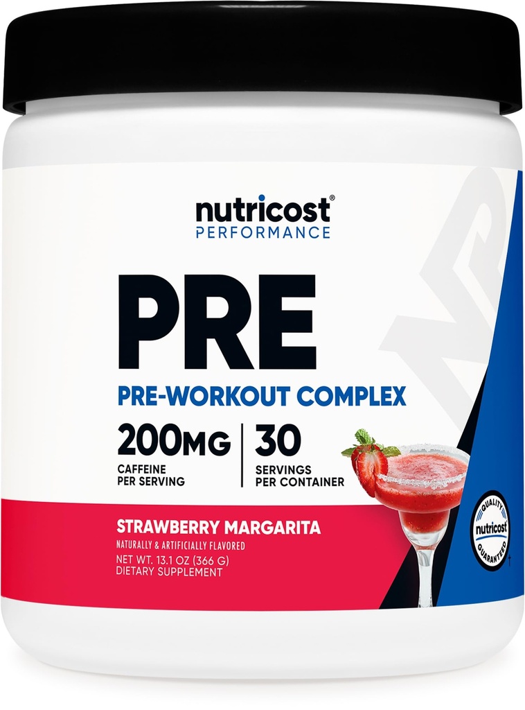 Nutricost Pre-Workout Powder (Strawberry Margarita) 30 Servings - GMO-Free, Gluten-Free, Vegetarian