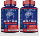 Neuro Plus Brain & Focus Formel - Nootrop Brain Booster supplement, understøtter Brain Health, Mental Clarity & Focus - Forbedrer koncentrationen & Mental Energy - 120 kapsler (2)