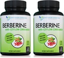 Berberine med Ceylon Cinnamon - 1200mg Berberine & 100mg Organic Ceylon Cinnamon - 120 Veggie Capsules, Sund Immunsystemet Kardiovaskulær Heart & Gastrointestinal Wellness (pakning med 2)