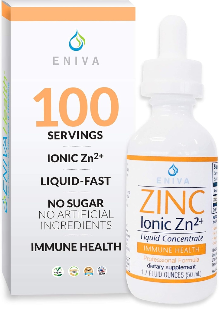 Eniva Liquid Zink Supplement Ultra Koncentreret Zink Drops til immunforsvar 1.7 oz
