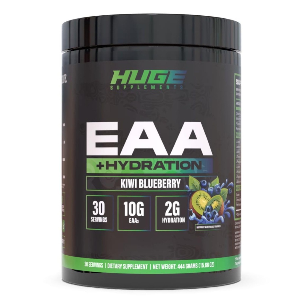 Kæmpe EAA supplement, Højeste doserede essentielle aminosyrer pulver, 12.85g EAA & 8g BCAA Per Serving, Maksimere muskelvækst, Inddrivelse & ydeevne (Kiwi Blueberry, 17.73 Oz.)