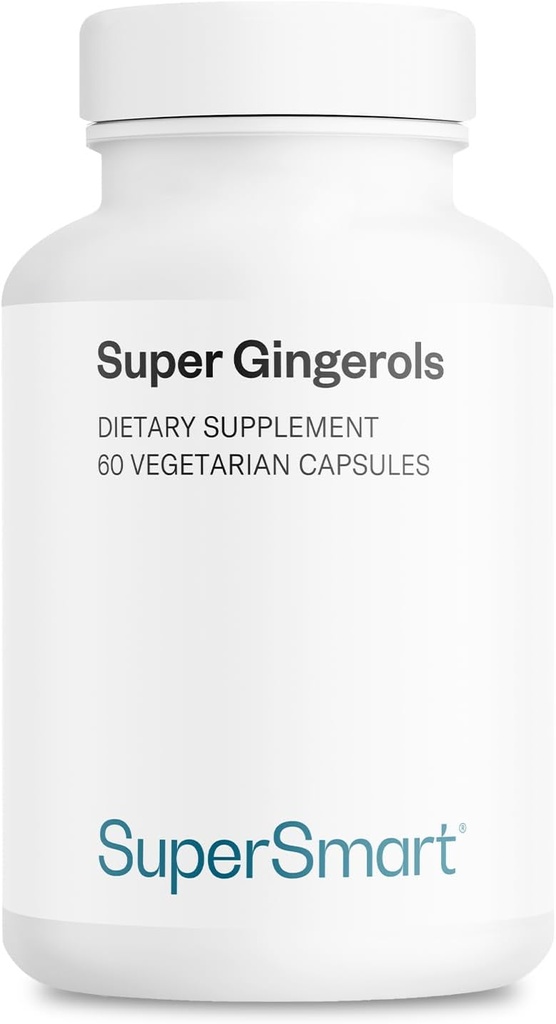 Supersmart - Super Gingerols 400mg per dag (høj potens 20% Gingerol) - Ingefær Root Extract Support 124; Non- GMO & Gluten Free - 60 vegetariske kapsler
